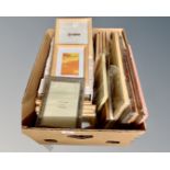 One crate containing fifty five photo frames, different sizes and styles,