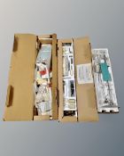 Three boxes of Brother sewing machine accessories