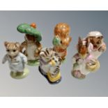 Six Beswick Beatrix Potter figures - Benjamin Bunny, Squirrel Nutkin,