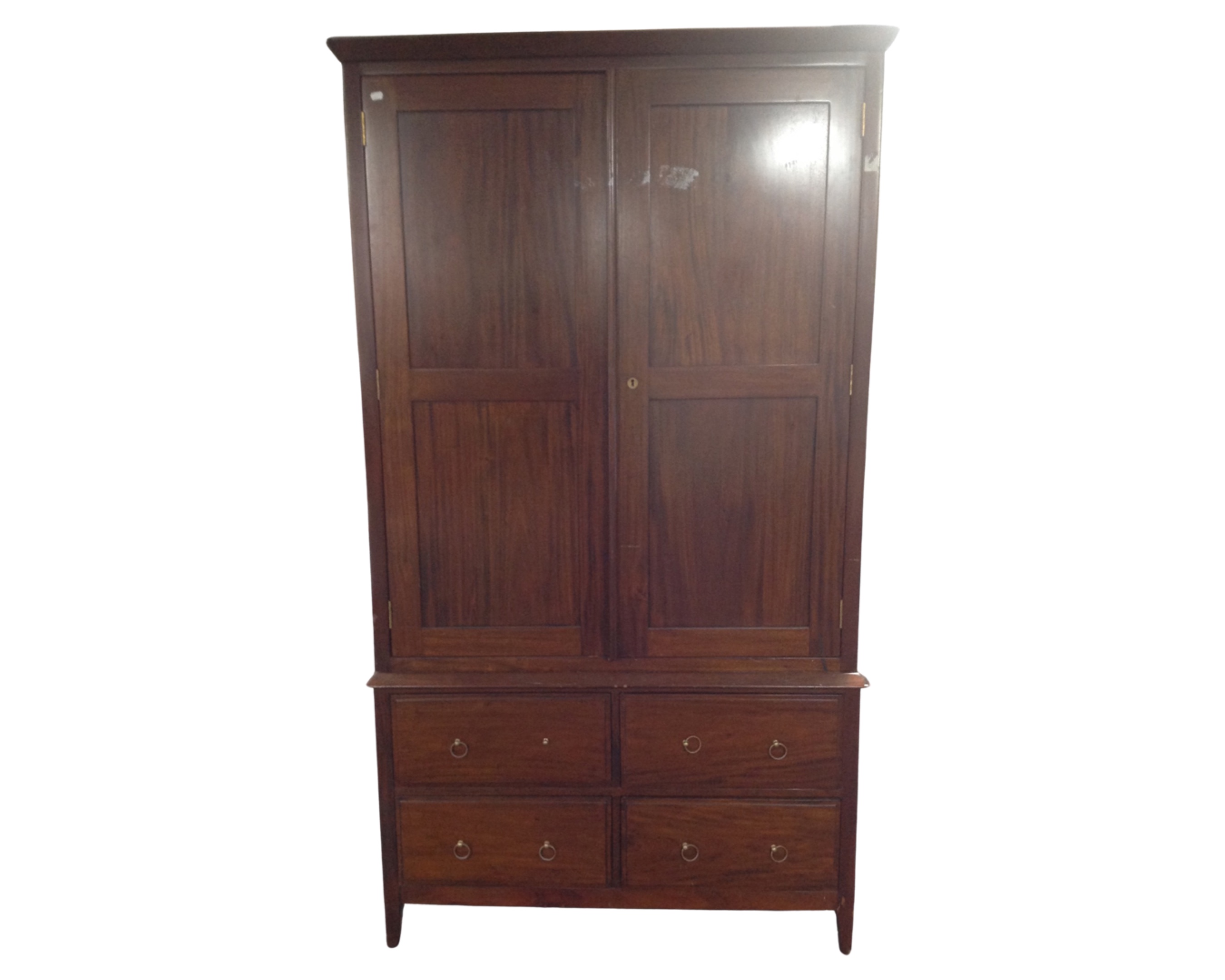 A Victorian style double door wardrobe fitted with four drawers