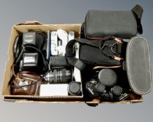 A box of cameras : Petri Ricoh Fujica lenses,
