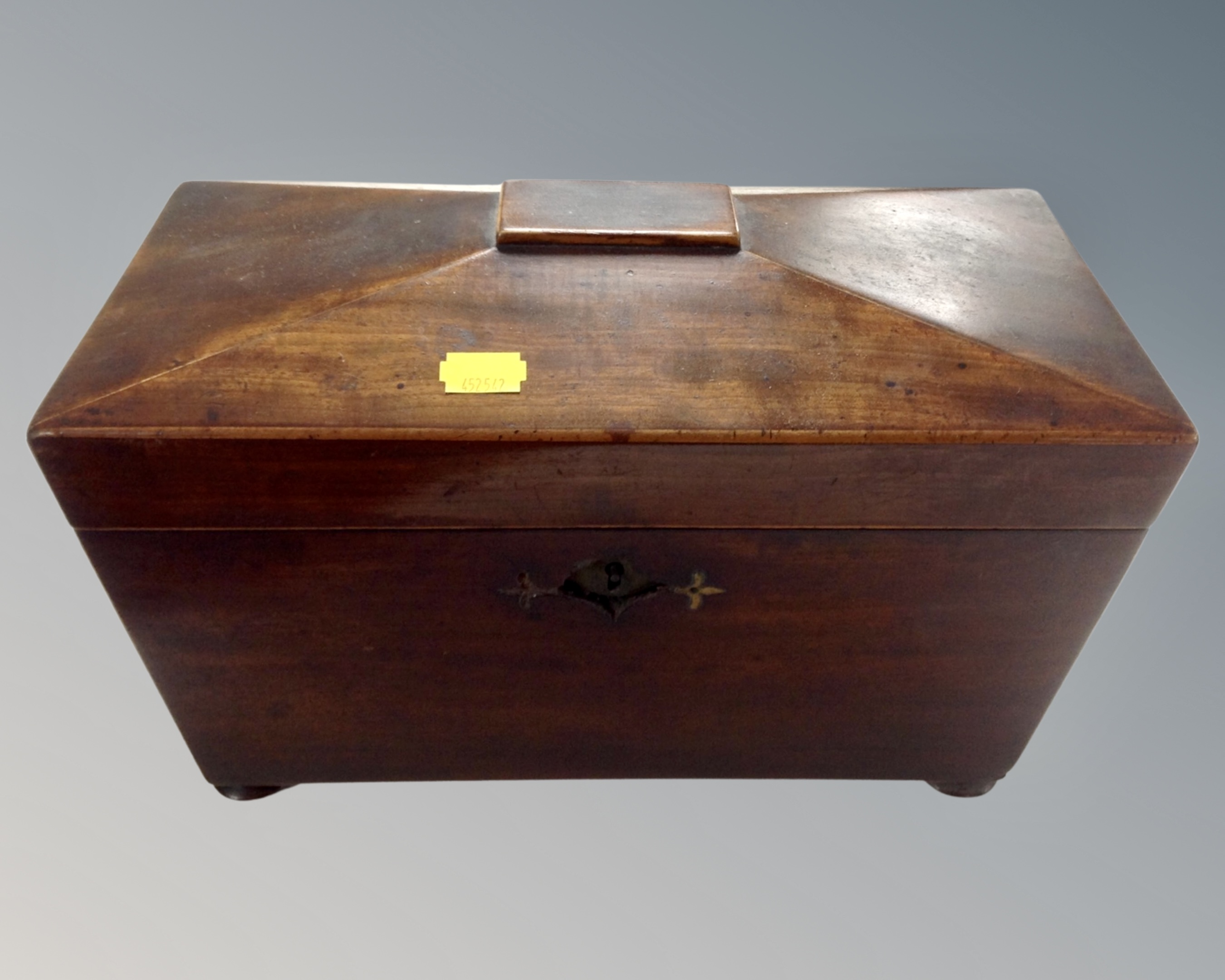 A Victorian mahogany sarcophagus tea caddy - Image 2 of 2