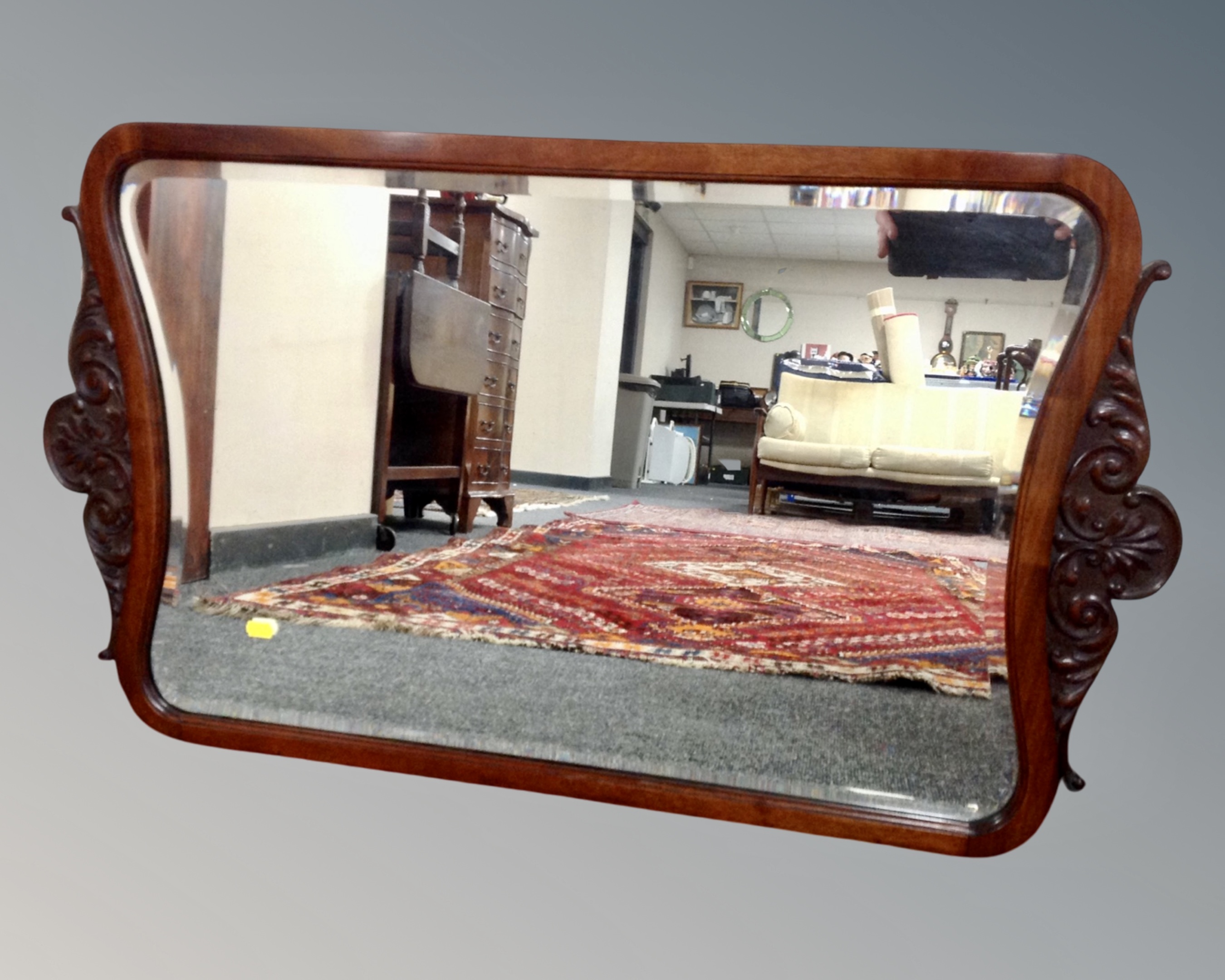 A 19th century mahogany framed mirror,