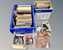 A crate and box of vinyl lps and box sets to include easy listening, compilations,