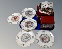 Six Royal Doulton china Christmas plates,