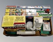 A box containing a quantity of Linka boxed modelling kits.