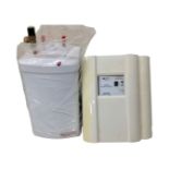 A domestic rainwater harvesting system together with a water boiler.