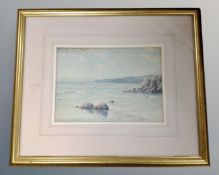 Henry Mayer (20th century) : Coastal landscape, watercolour, 33cm by 24cm.