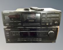 A Pioneer CT-S440S cassette deck together with a Pioneer VSX-409RDS multi-channel receiver,