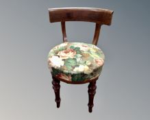 A beech upholstered dressing table chair.