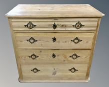 A 19th century Scandinavian pine four drawer chest.