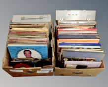 Two boxes containing LP records and box sets including compilations, Glen Miller,