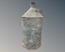 A vintage aluminium canister.
