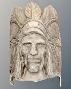 A fibreglass Native American head model.
