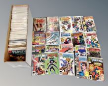 A box of comics including Yogi Bear, Cosmo Cat, The Outer Limits together with Marvel comics,