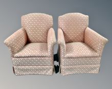 A pair of 19th century fireside armchairs.