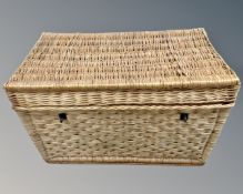 A vintage wicker hamper.