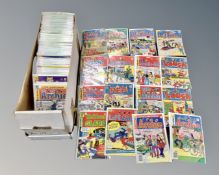 A box containing a large quantity of comics including Archie, Josie and the Pussycats,