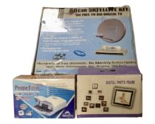 A Skyline 60cm satellite kit together with a digital photo frame and a Primefilm 1800u film