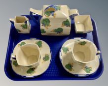 A scarce Royal Doulton Sylvia pattern tea for two no. D5236.