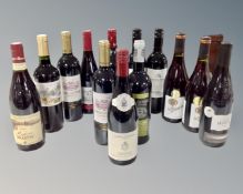 A tray of 13 assorted bottles of wine including Le Grand Chai Bordeaux, Santa Ana Malbec 2013,