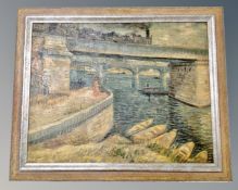 An Artagraph edition on canvas after Vincent van Gogh : Bridges Across the Seine at Asnieres.