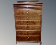 A 19th century mahogany seven drawer chest on chest.