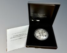The Royal Mint : The First Birthday of HRH Prince George of Cambridge 2014 UK £5 silver proof coin,