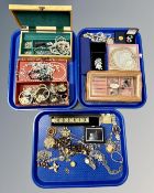 A good collection of costume jewellery, jewellery boxes.