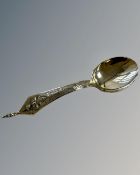A large Indian silver serving spoon, 123.0g.