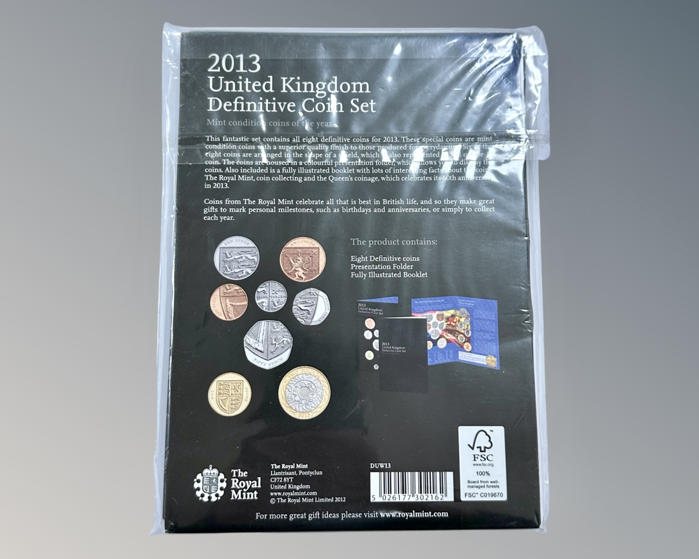 The Royal Mint : A 2013 United Kingdom Definitive coin set, factory sealed. - Image 2 of 2