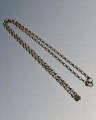 A 9ct yellow gold necklace, 9.8g, length 50 cm.