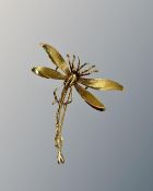 A 9ct yellow gold dragonfly brooch, 3.6g, length 4.5 cm.