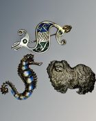 Three good quality silver brooches.