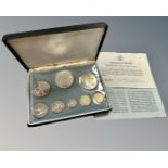 The Franklin Mint : Coinage of Belize, proof set.
