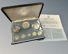 The Franklin Mint : Coinage of Belize, proof set.