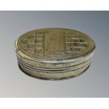 A good quality Georgian silver patch box, by John Thornton, Birmingham 1802 marks.