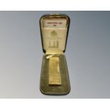 A gold plated Dunhill lighter, cased with original instructions.