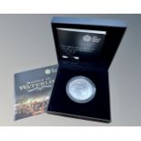 The Royal Mint : The 200th Anniversary of The Battle of Waterloo 2015 Uk £5 silver proof coin, 28.