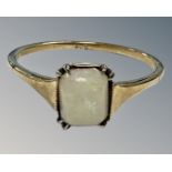 A 9ct yellow gold opal ring, N, 1.5g, opal approximately 6 mm x 5 mm.
