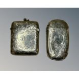 Two antique silver vesta cases.