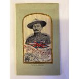 SCOUTING, silk panel, Baden Powell, no. 355915, in original mount, 3.75 x 6.25 overall, VG