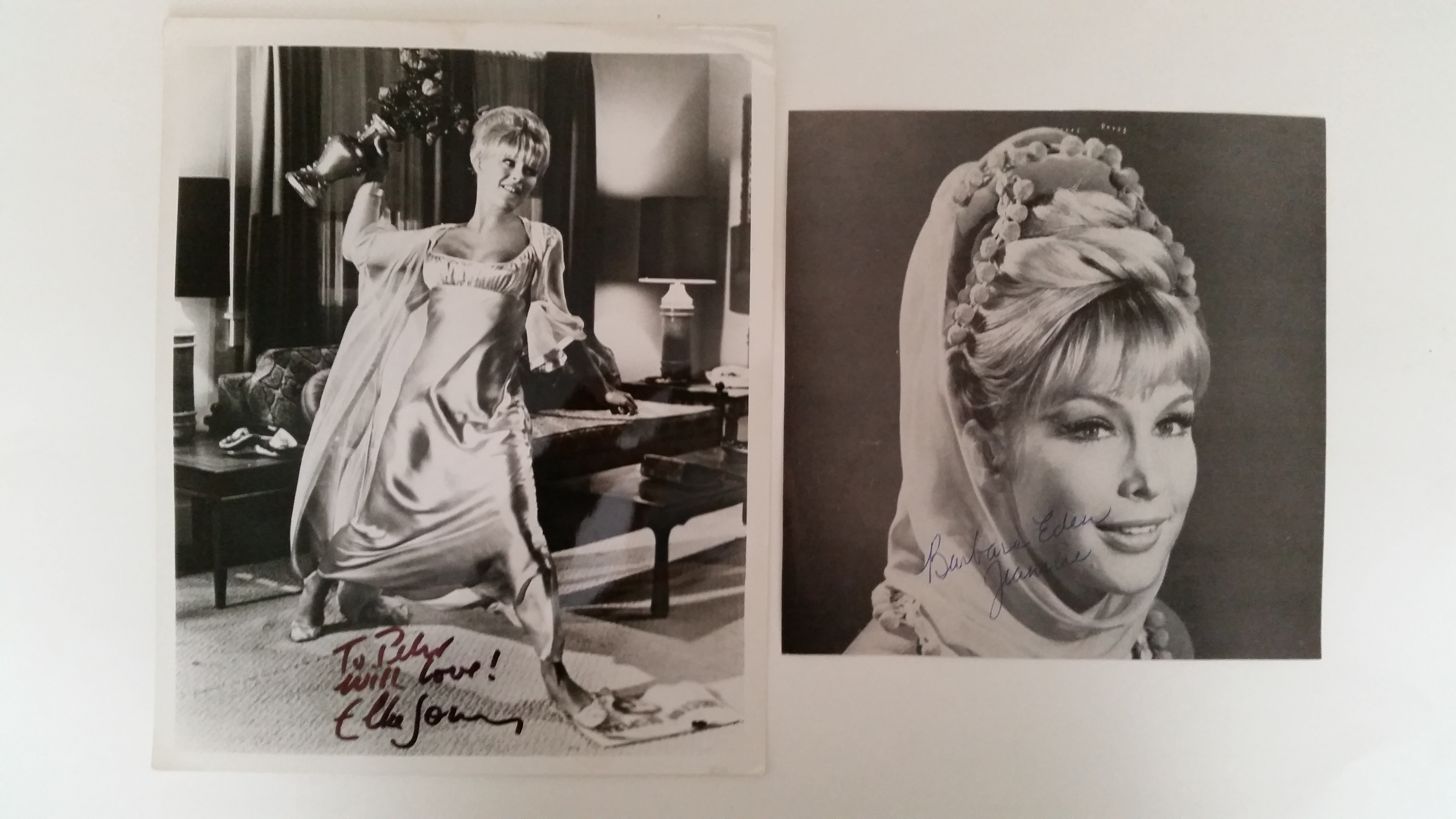 CINEMA, signed selection, inc. photo by Elke Sommer; magazine cutting by Barbara Eden, 8 x 10 and