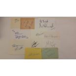 AUTOGRAPHS, signed white cards, clipped pieces etc., inc. Mike Leigh, Art Linkeletter, Don Murray,