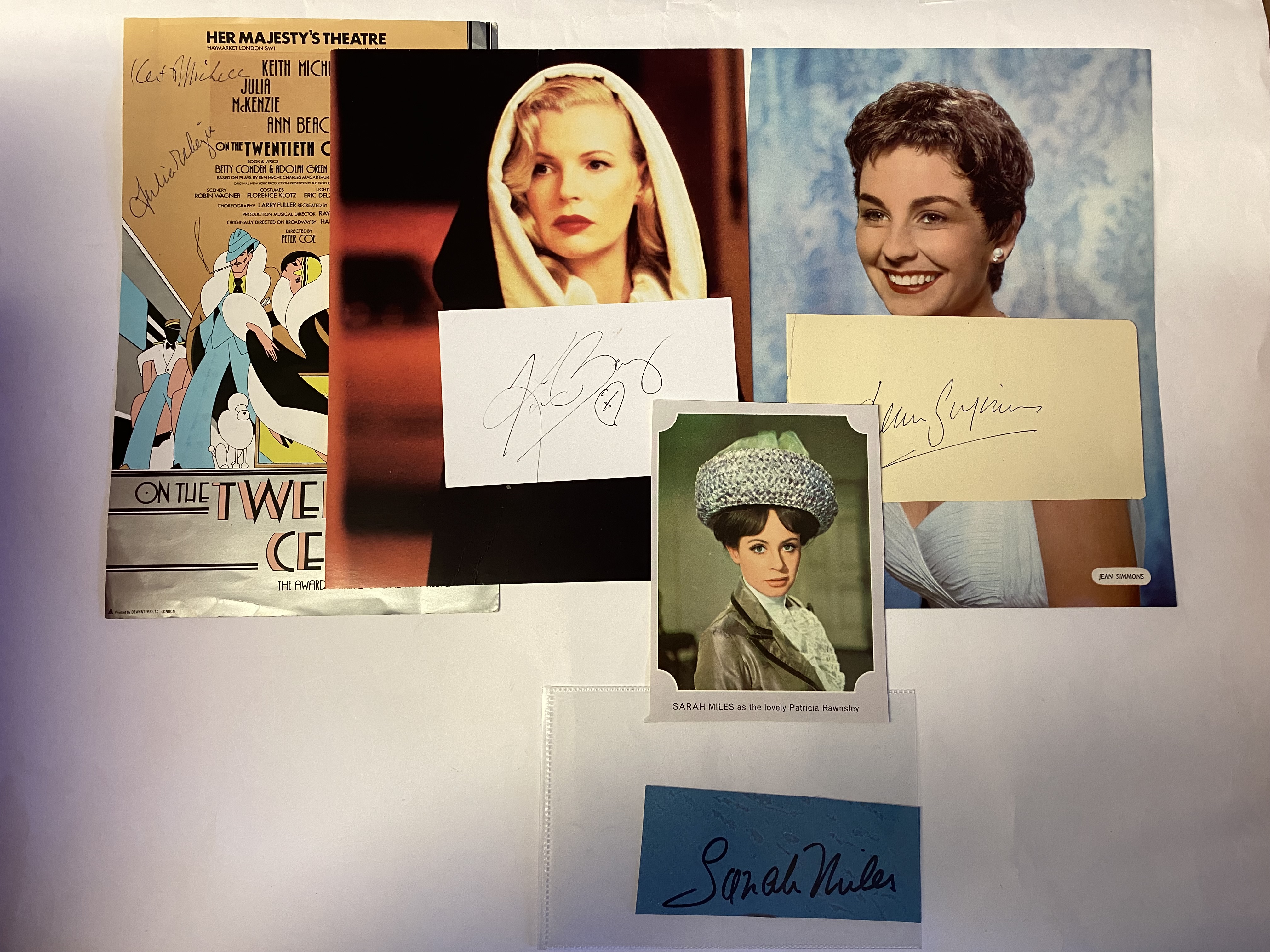 CINEMA, signed pieces, inc. Jean Simmons, Annette Benning, Sarah Miles (each with unsigned