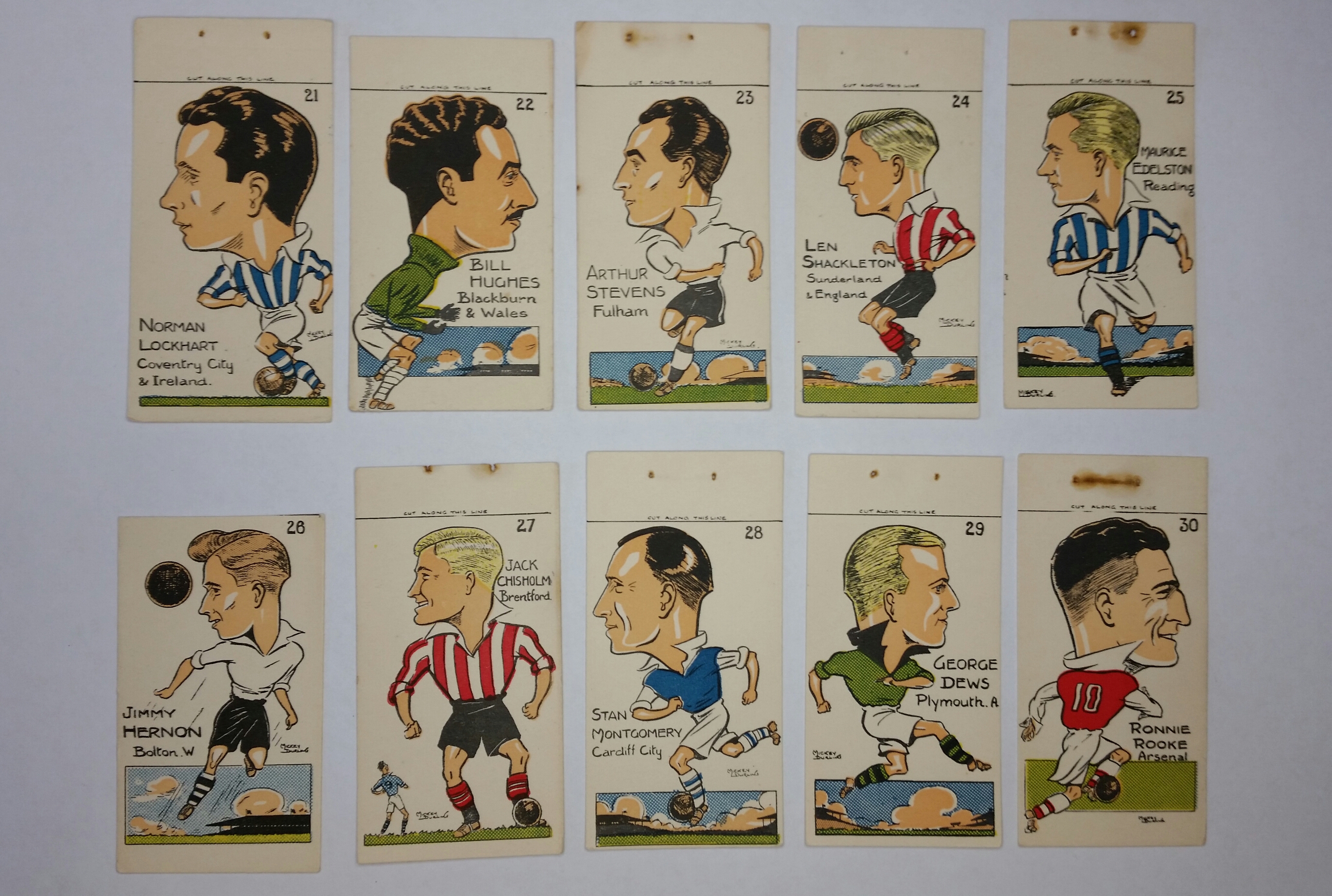 SUNDAY EMPIRE NEWS, Famous Footballers of To-Day by Durling, complete, uncut, VG to EX, 48 - Image 6 of 11