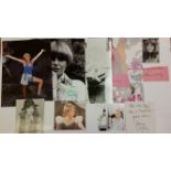 ENTERTAINMENT, Joanna Lumley selection, inc. signed promotional photograph, magazine page, cards;