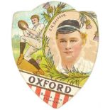 BAINES, shield-shaped rugby card, inc. Richmond, Ayrshire (Miller inset), Marlbro' Nomads,