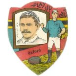 BAINES, shield-shaped rugby card, inc. Rockliffe (Taylor inset), Altofts, Killarney, London Scottish