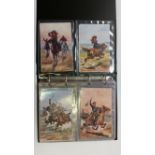 POSTCARDS, selection, inc. mainly Tucks The Wild West I & II etc., loose in small ring-binder, VG,